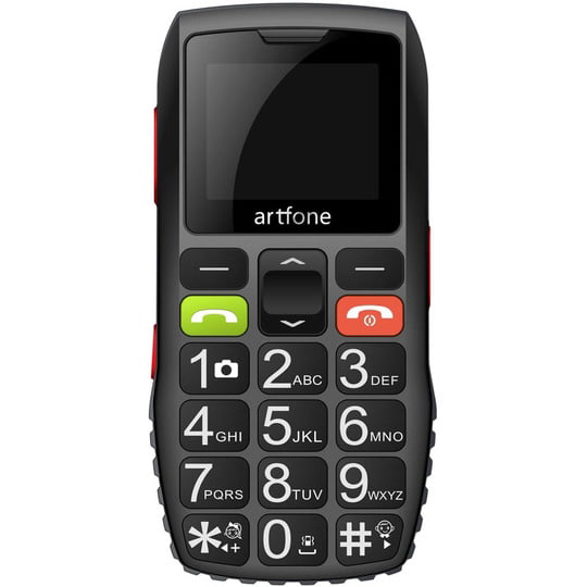 Telefon mobil pentru seniori Artfone C1+, Dual SIM, 2G, Black