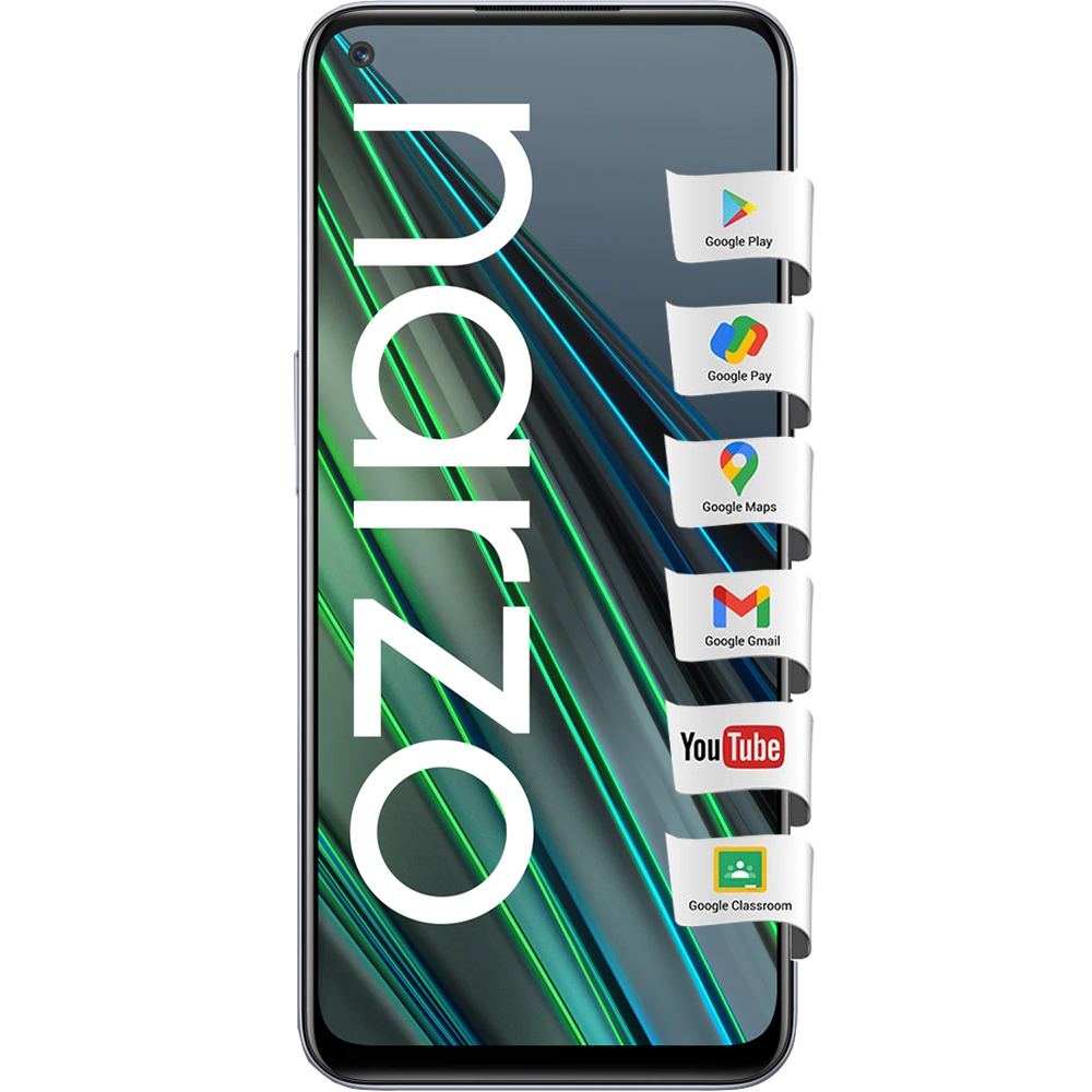 Telefon mobil Realme Narzo 30, Dual SIM, 64GB, 6GB RAM, 5G, Racing Silver