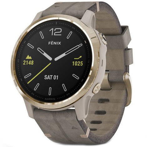 Ceas Smartwatch Garmin Fenix 6S Sapphire, 010-02159, 42 mm, HR, GPS, Gold/Shade Grey