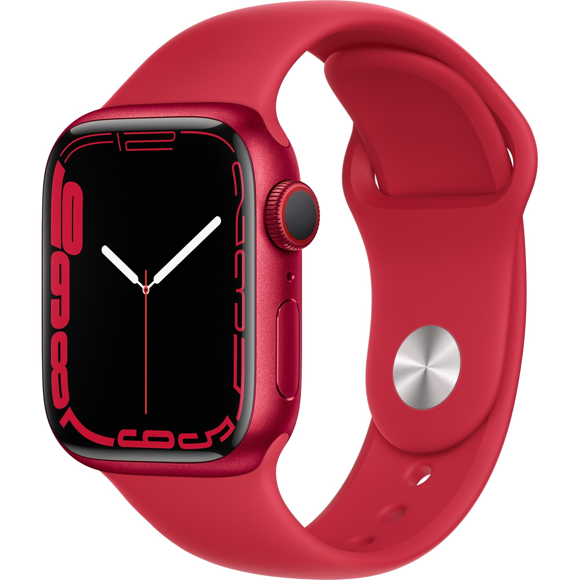 Ceas Smartwatch Apple Watch Series 7, GPS, 41mm Red Aluminium Case, Red Sport Band