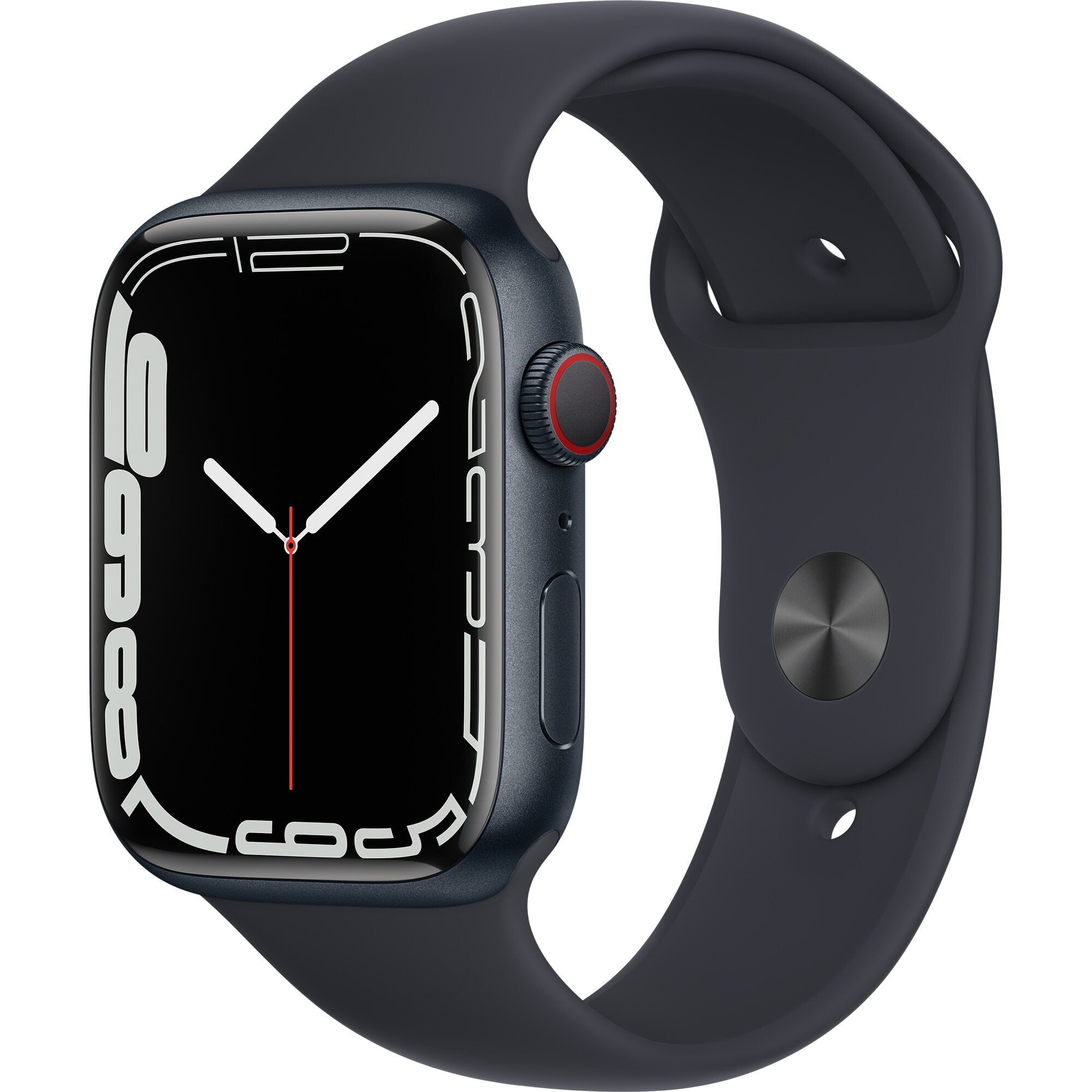 Ceas Smartwatch Apple Watch Series 7, GPS, 45mm Midnight Aluminium Case, Midnight Sport Band