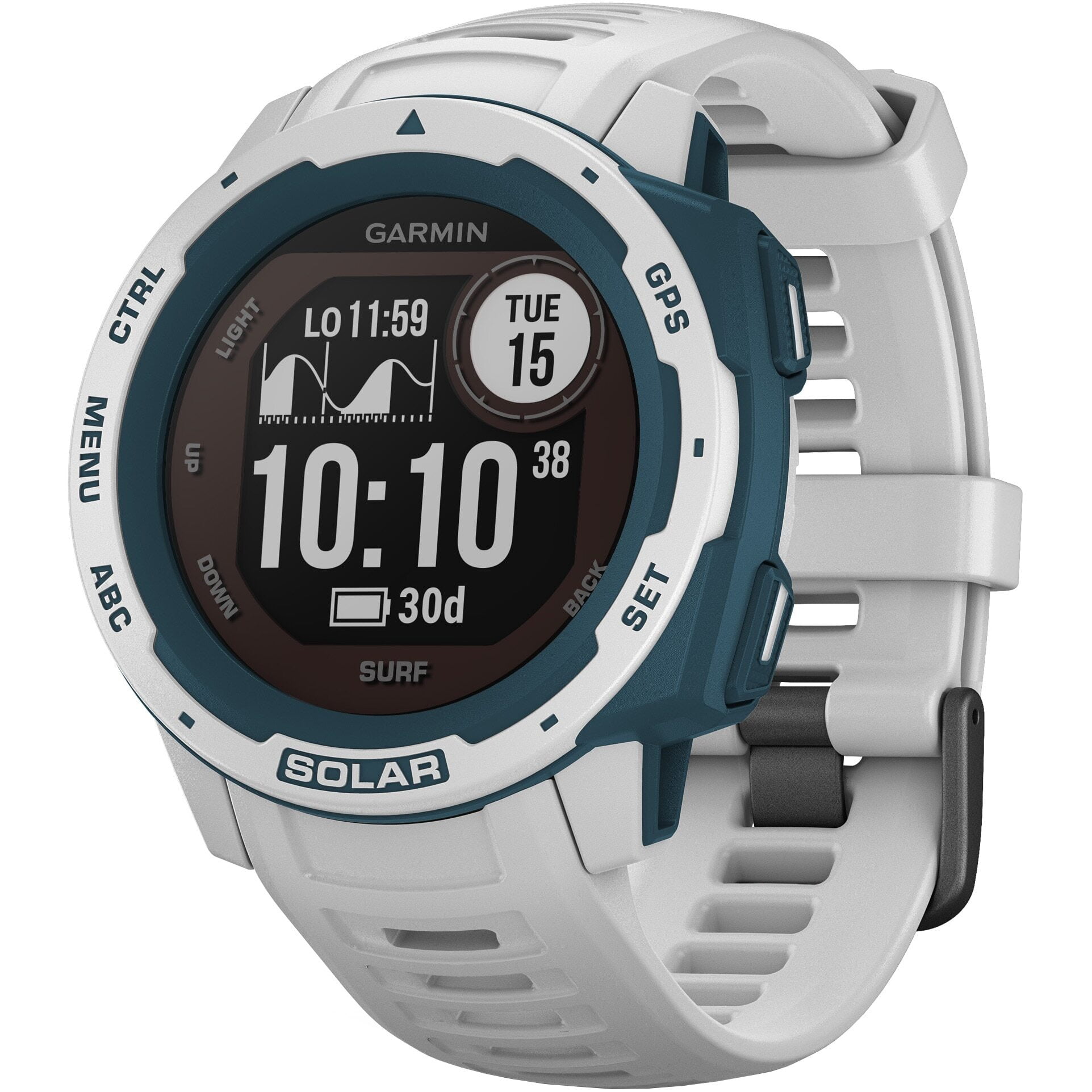 Ceas Smartwatch Garmin Instinct Solar Surf Edition, 010-02293, 45 mm, HR, GPS, Cloudbreak