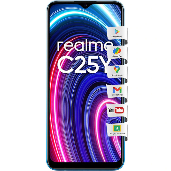 Telefon mobil Realme C25Y, Dual SIM, 64GB, 4GB RAM, 4G, Glacier Blue