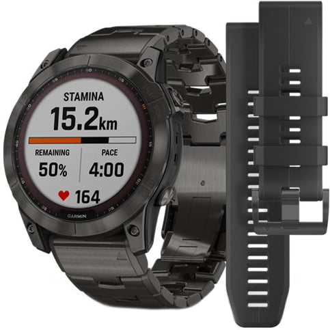 Ceas Smartwatch Garmin Fenix 7X Sapphire Solar, 51 mm, ANT+, GPS, Carbon Grey