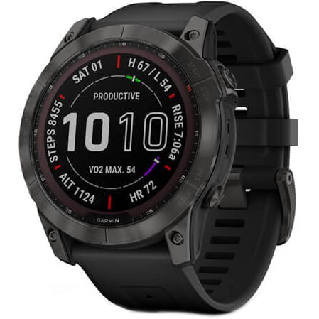 Ceas Smartwatch Garmin Fenix 7X Sapphire Solar, 51 mm, ANT+, GPS, DLC Carbon Grey