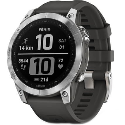 Ceas Smartwatch Garmin Fenix 7, 47 mm, ANT+, GPS, Silver/Graphite