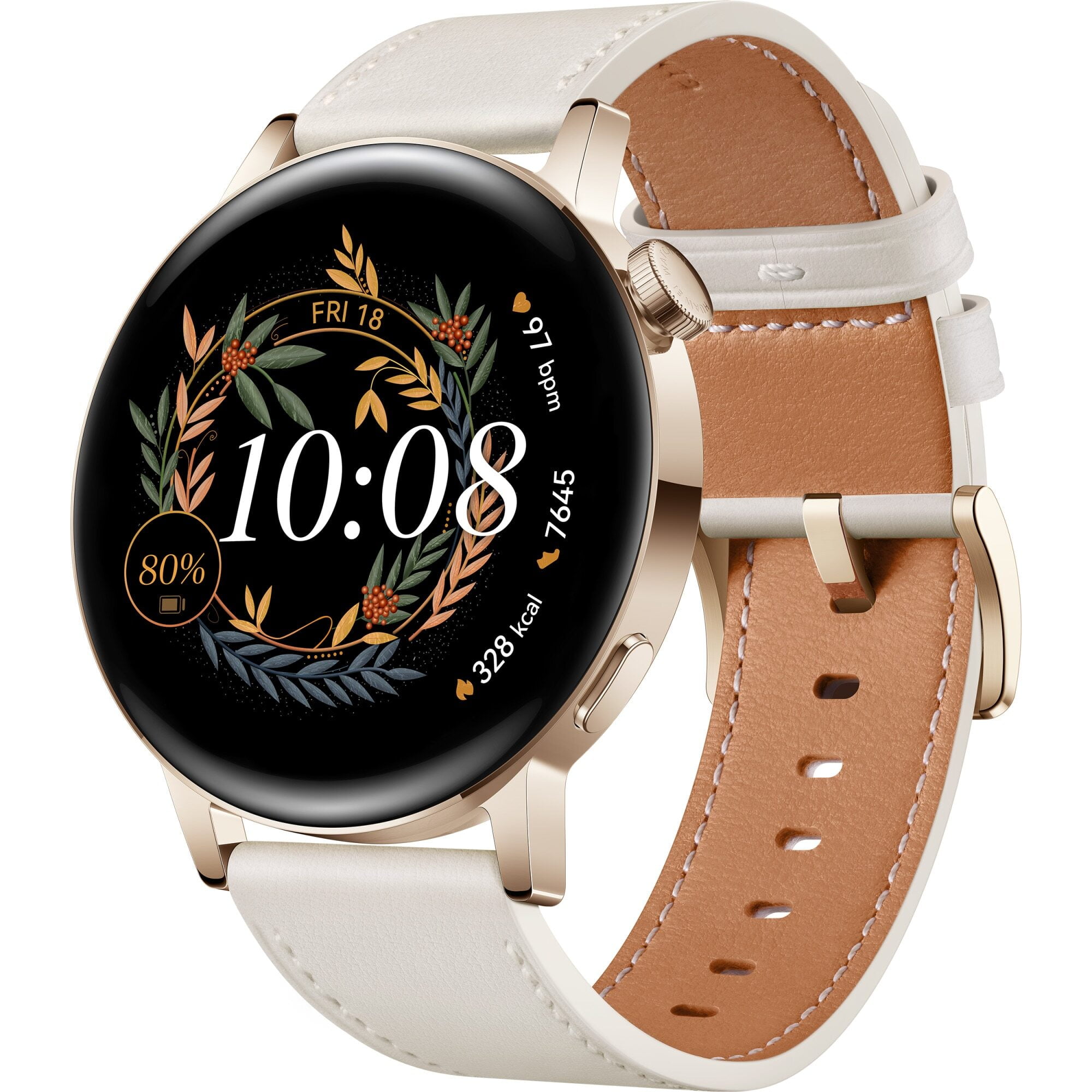 Ceas Smartwatch Huawei Watch GT3 Elegant Edition, 42mm, Bluetooth, White Leather