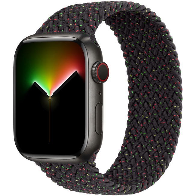 Ceas Smartwatch Apple Watch Series 7, GPS + Cellular, 41mm Space Black Titanium Case, Black Unity Braided Solo Loop