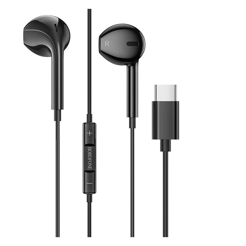 Casti audio In-Ear Borofone BM56, USB-C, Microfon, Black